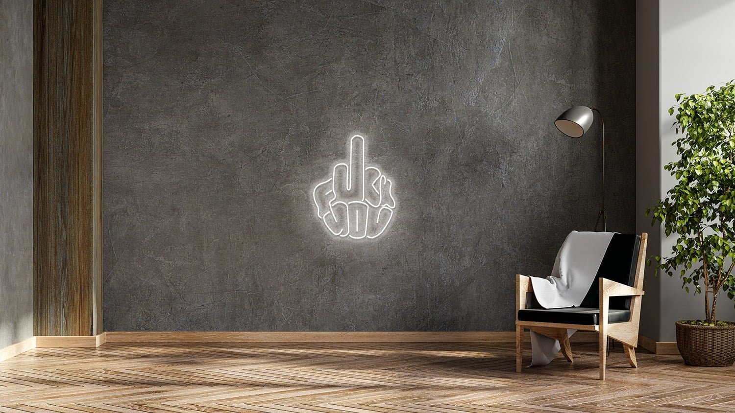 LED neon sign “MIDDLE FINGER”