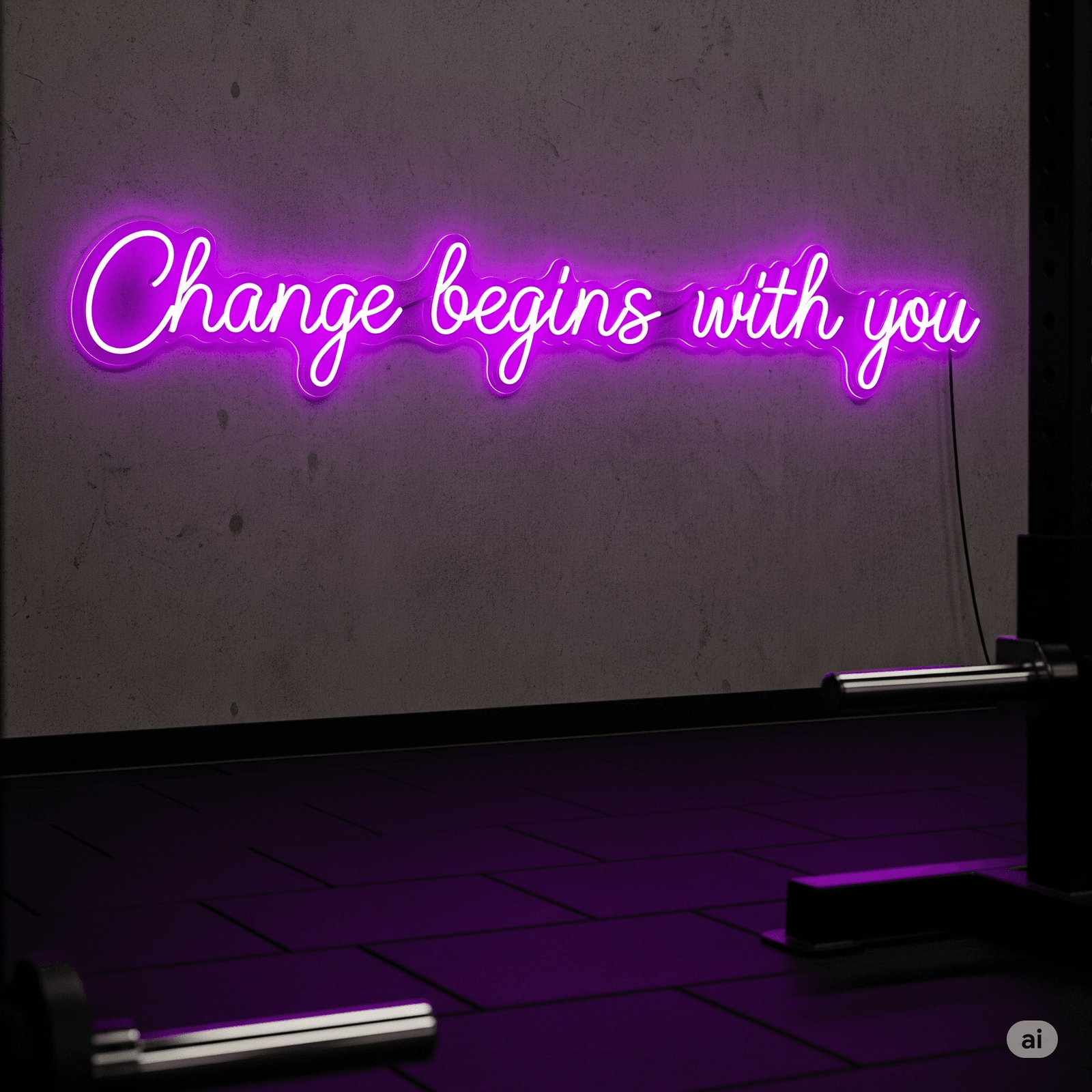 LED neon decoration “Change Begins with You”