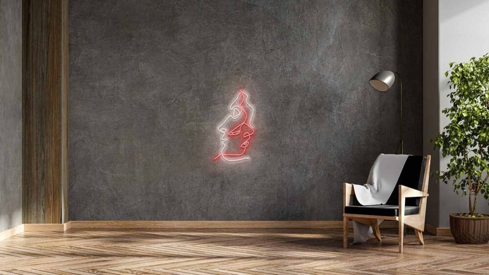 LED neon sign “INTERTWINED FACES”