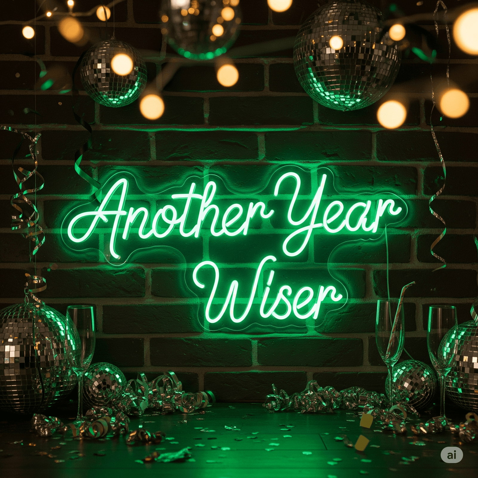 LED neon sign “Another Year Wiser”