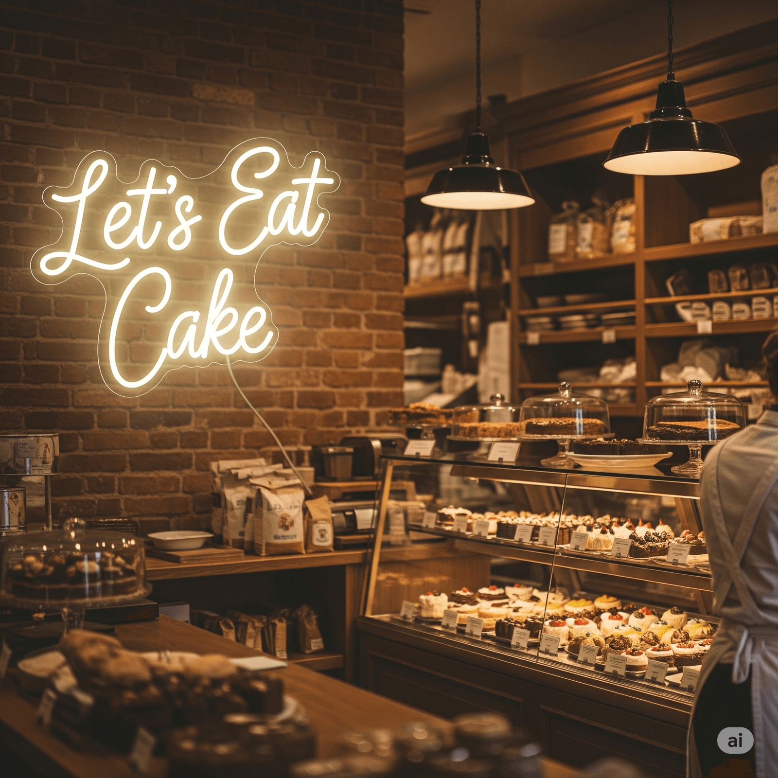 LED neon sign “Let’s Eat Cake”
