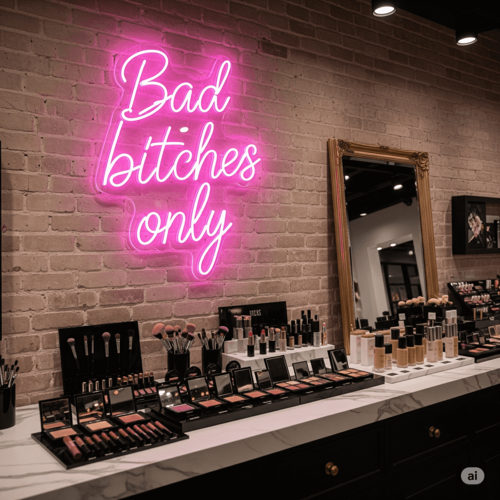 LED neon sign "Bad bitches only"