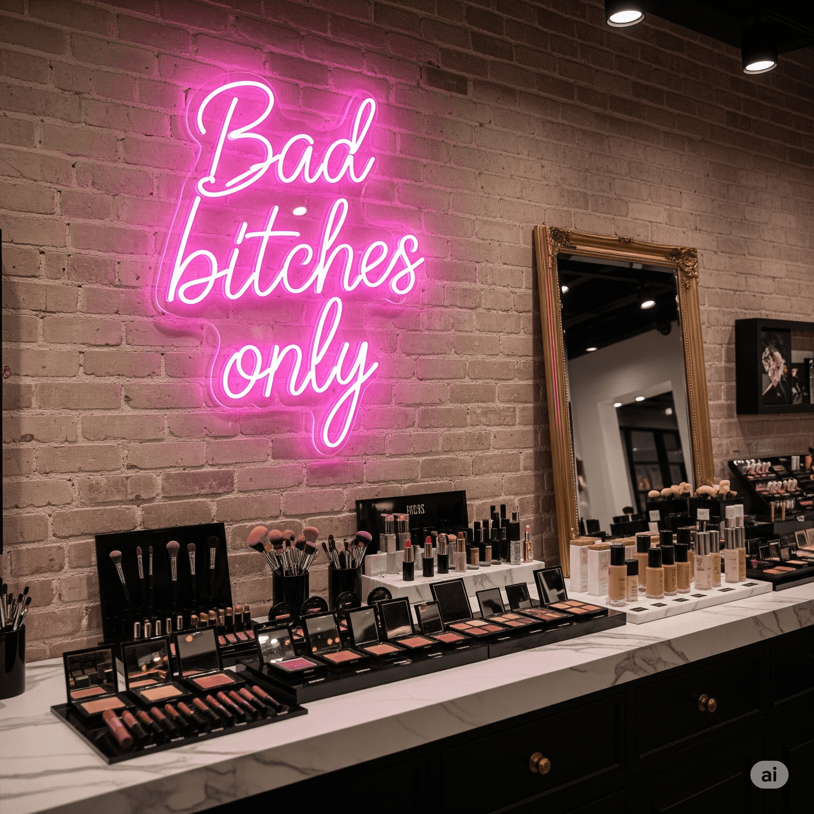 LED neon sign "Bad bitches only"