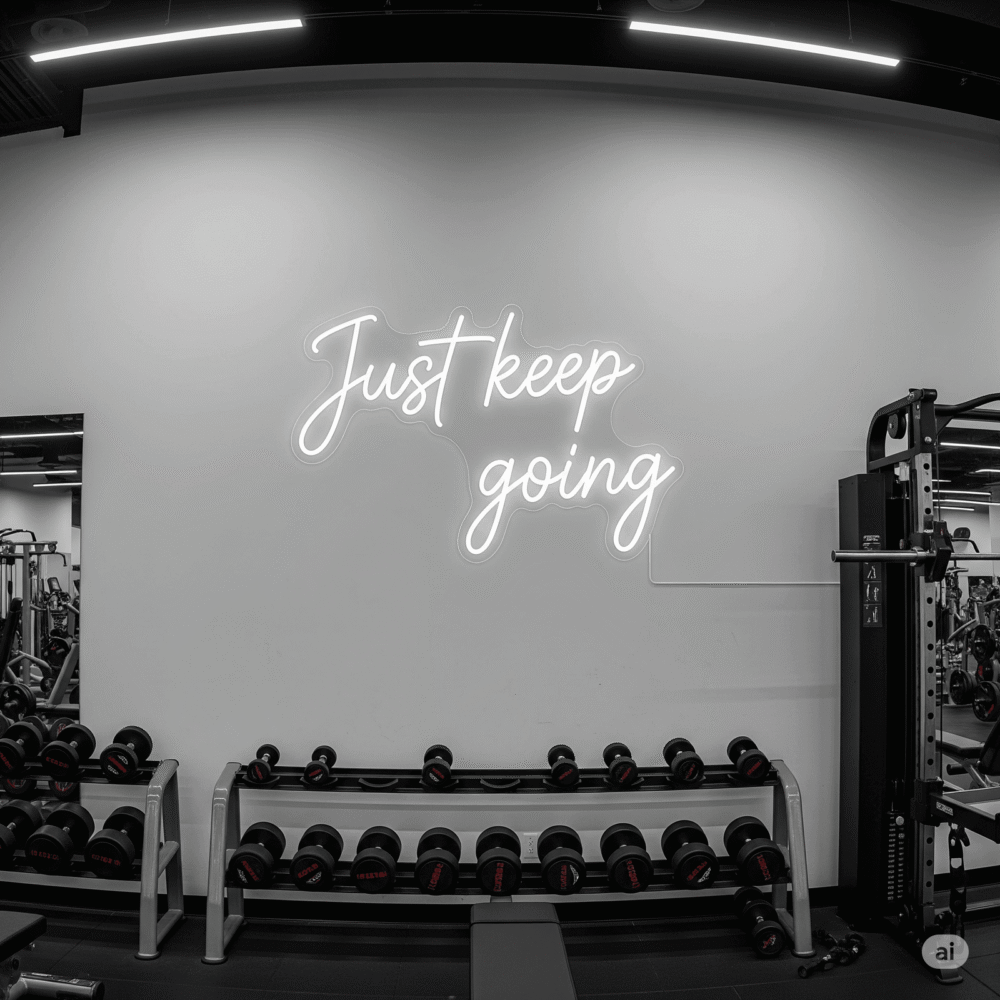 LED neon sign “Just keep going”