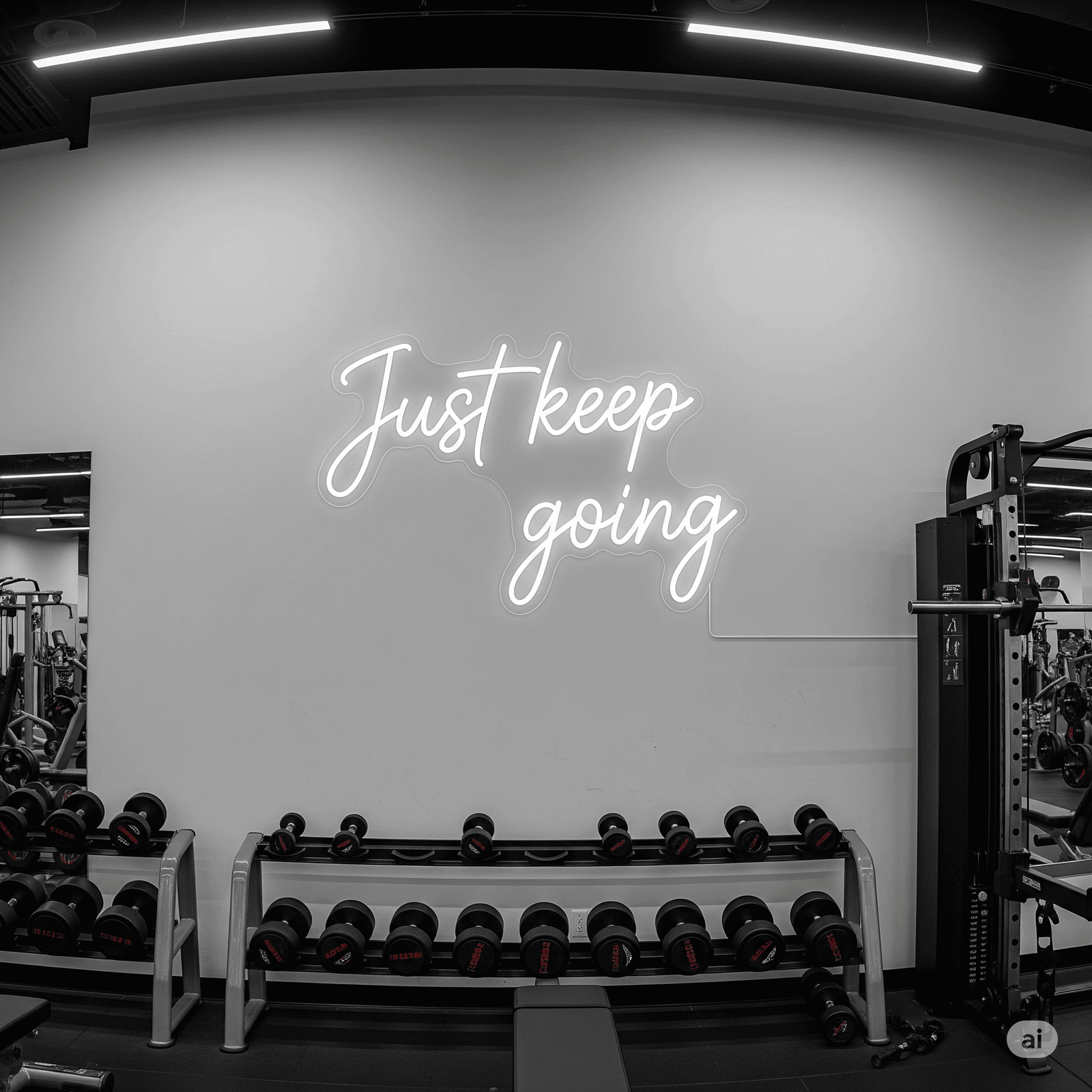 LED neon sign “Just keep going”