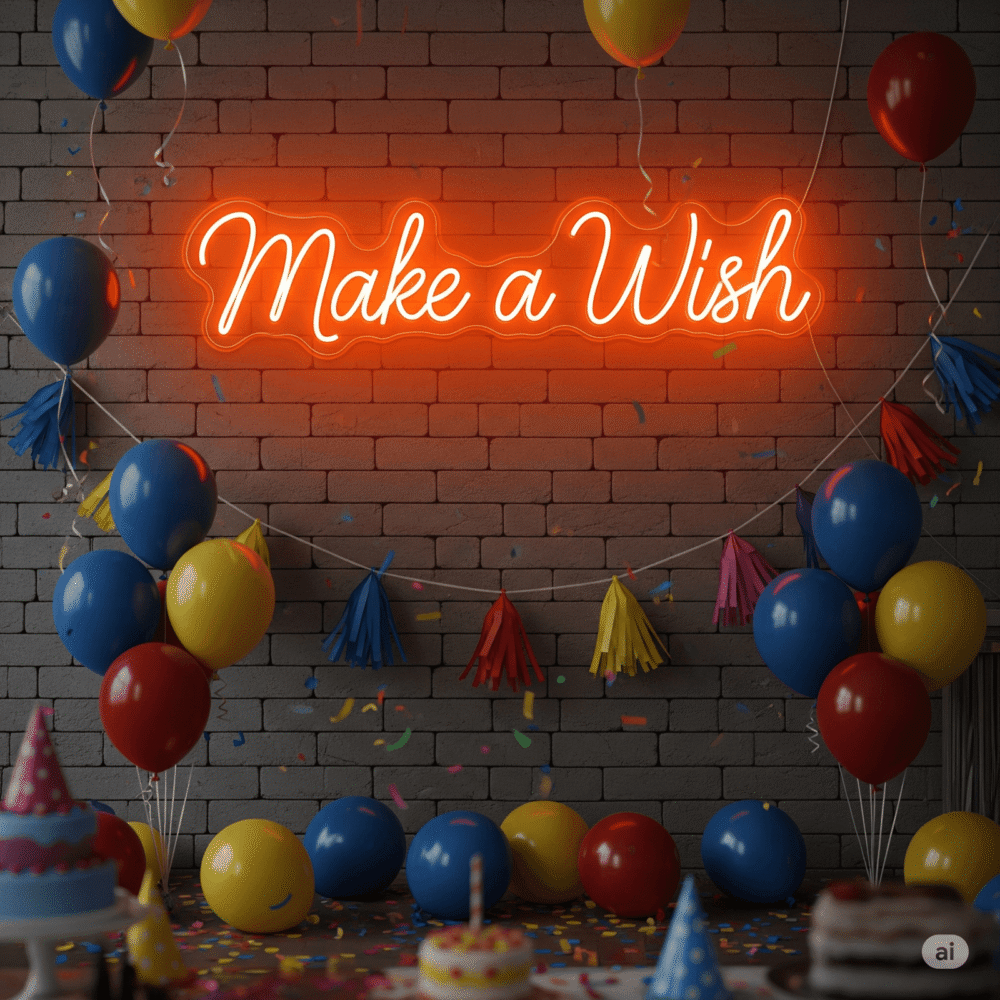 LED neon sign “Make a Wish”