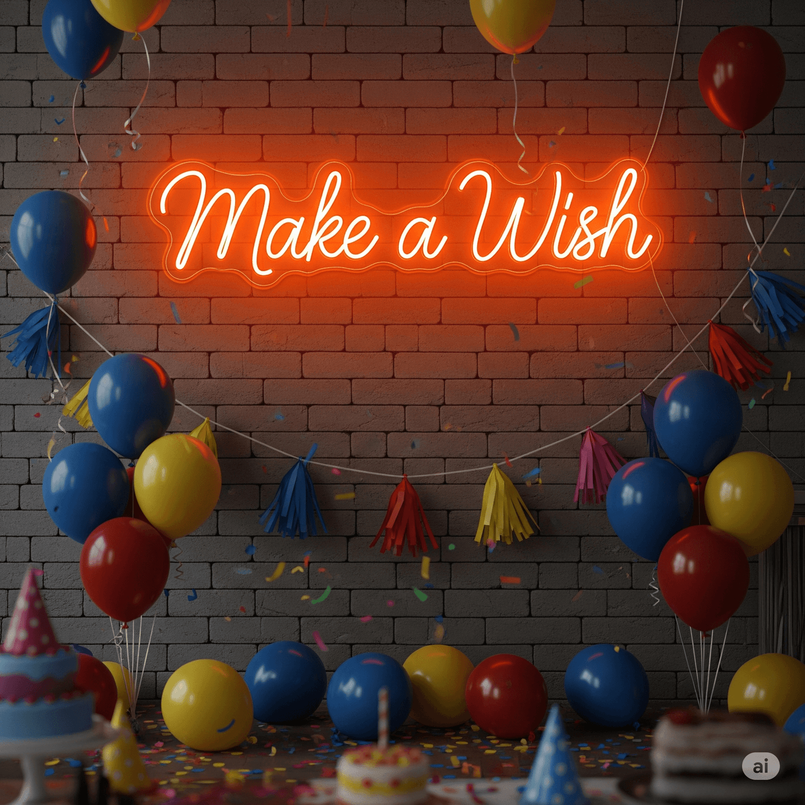 LED neon sign “Make a Wish”