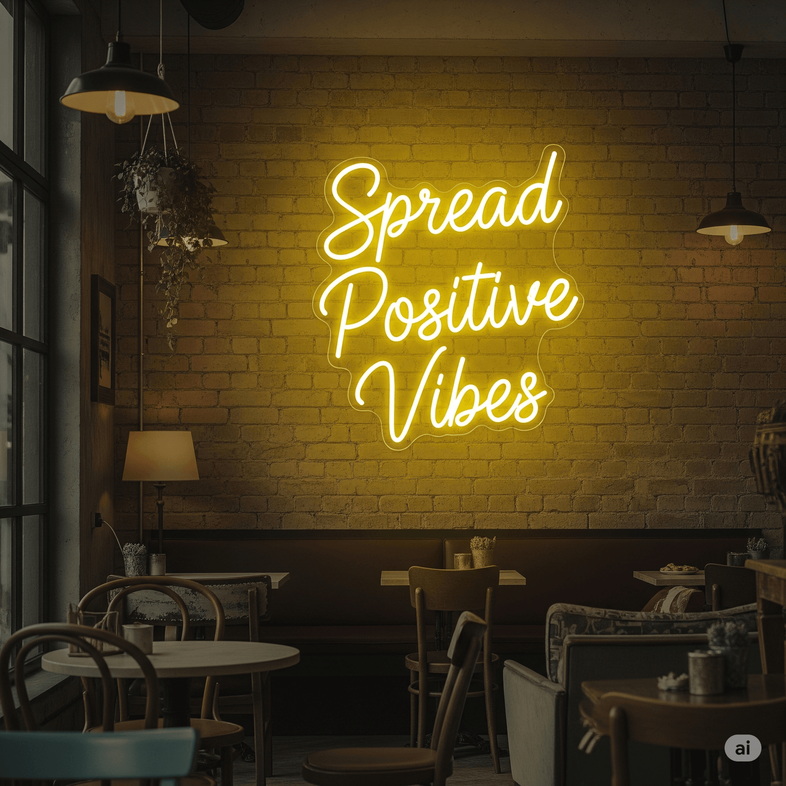 LED neon sign “Spread Positive Vibes”