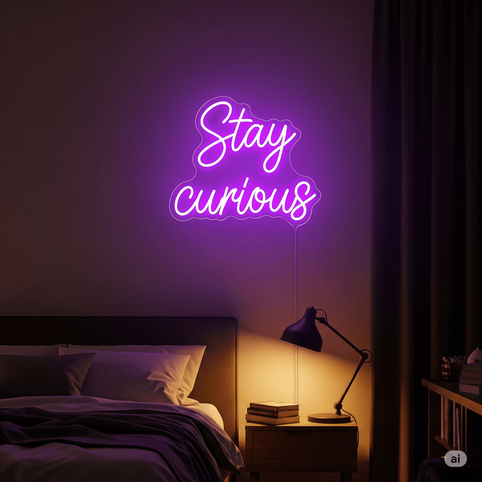 LED neon sign „Stay curious“
