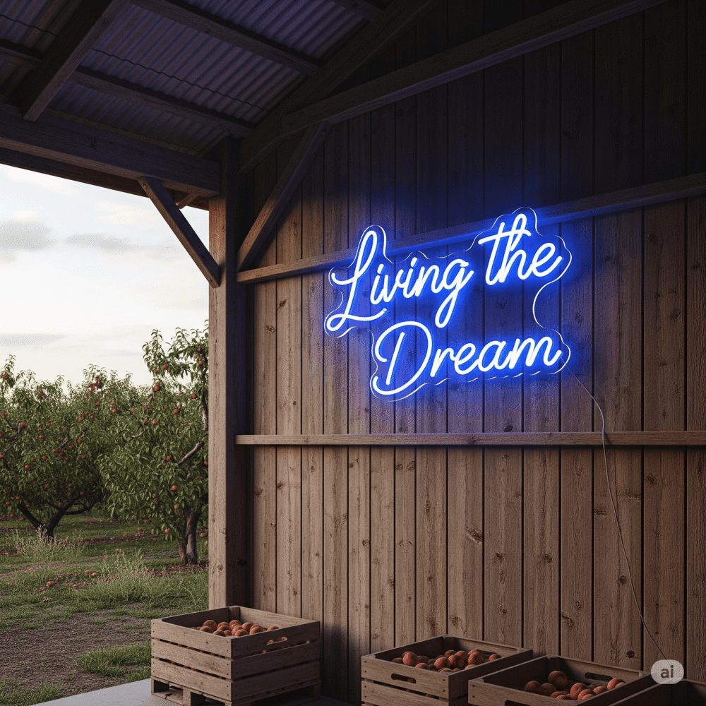 LED neon sign “Living the Dream”