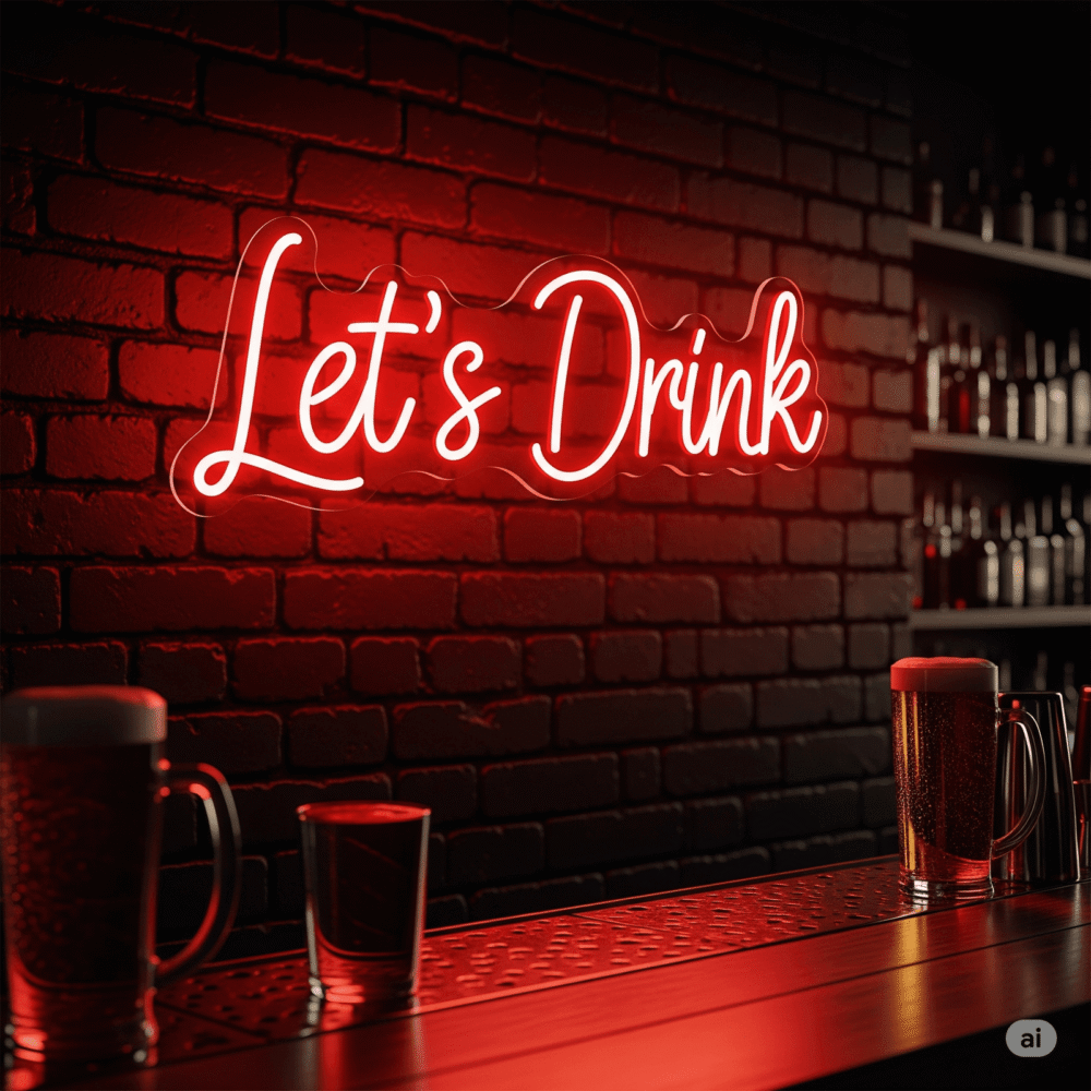 LED neon sign “Let’s Drink”