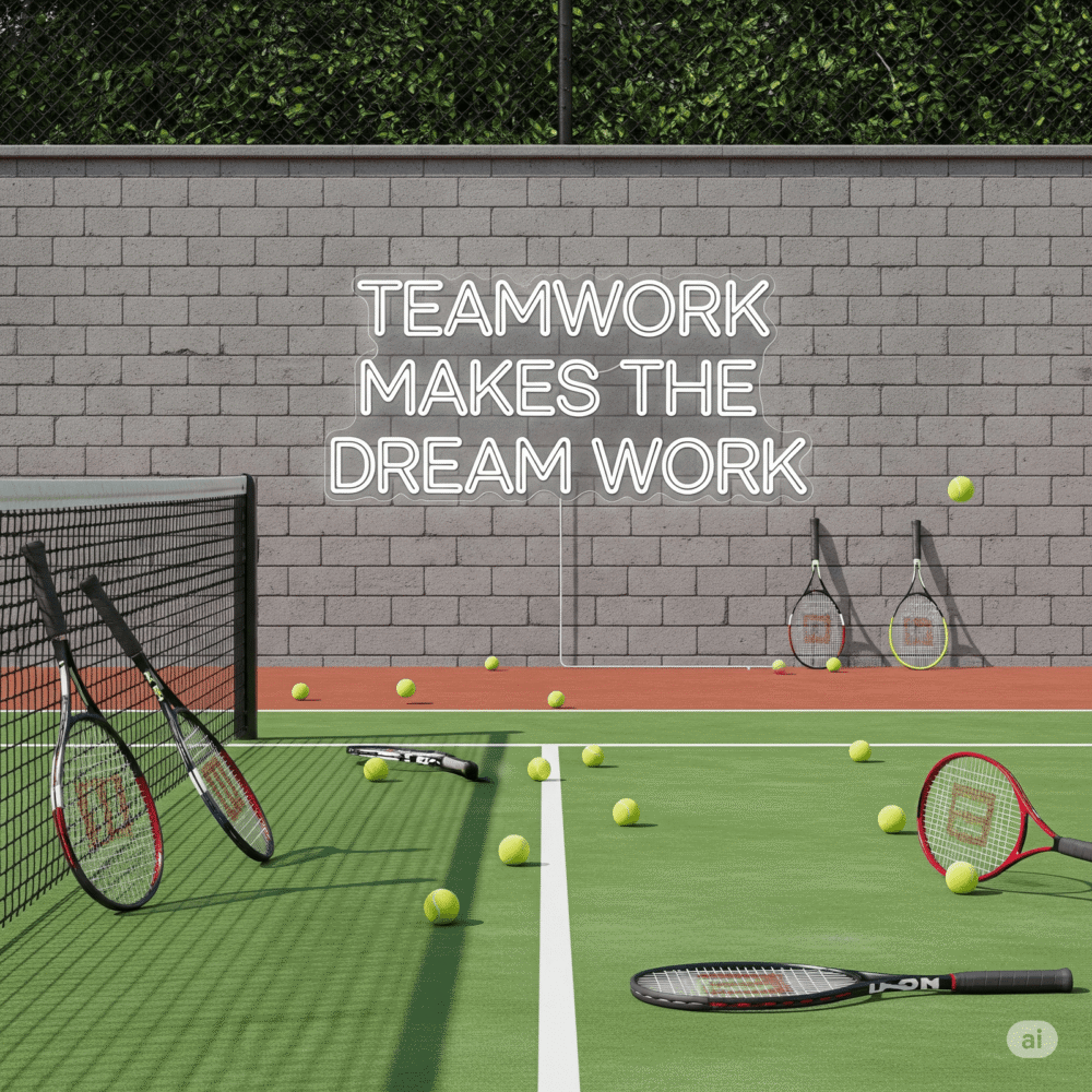 LED neon sign “Teamwork Makes the Dream Work”