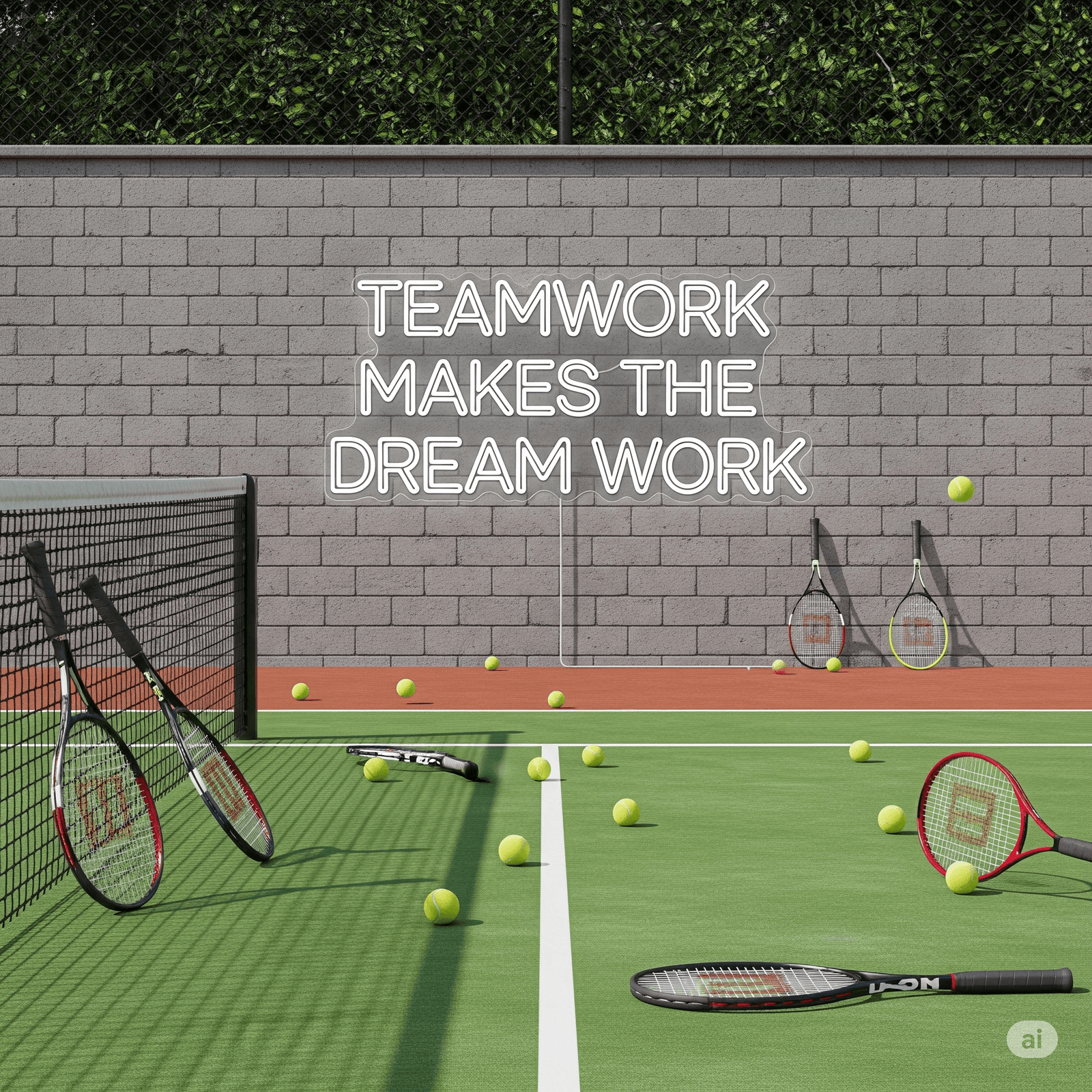 LED neon sign “Teamwork Makes the Dream Work”