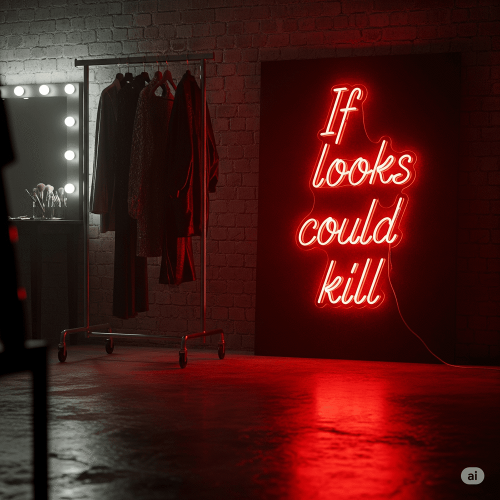 LED neon sign “If looks could kill”