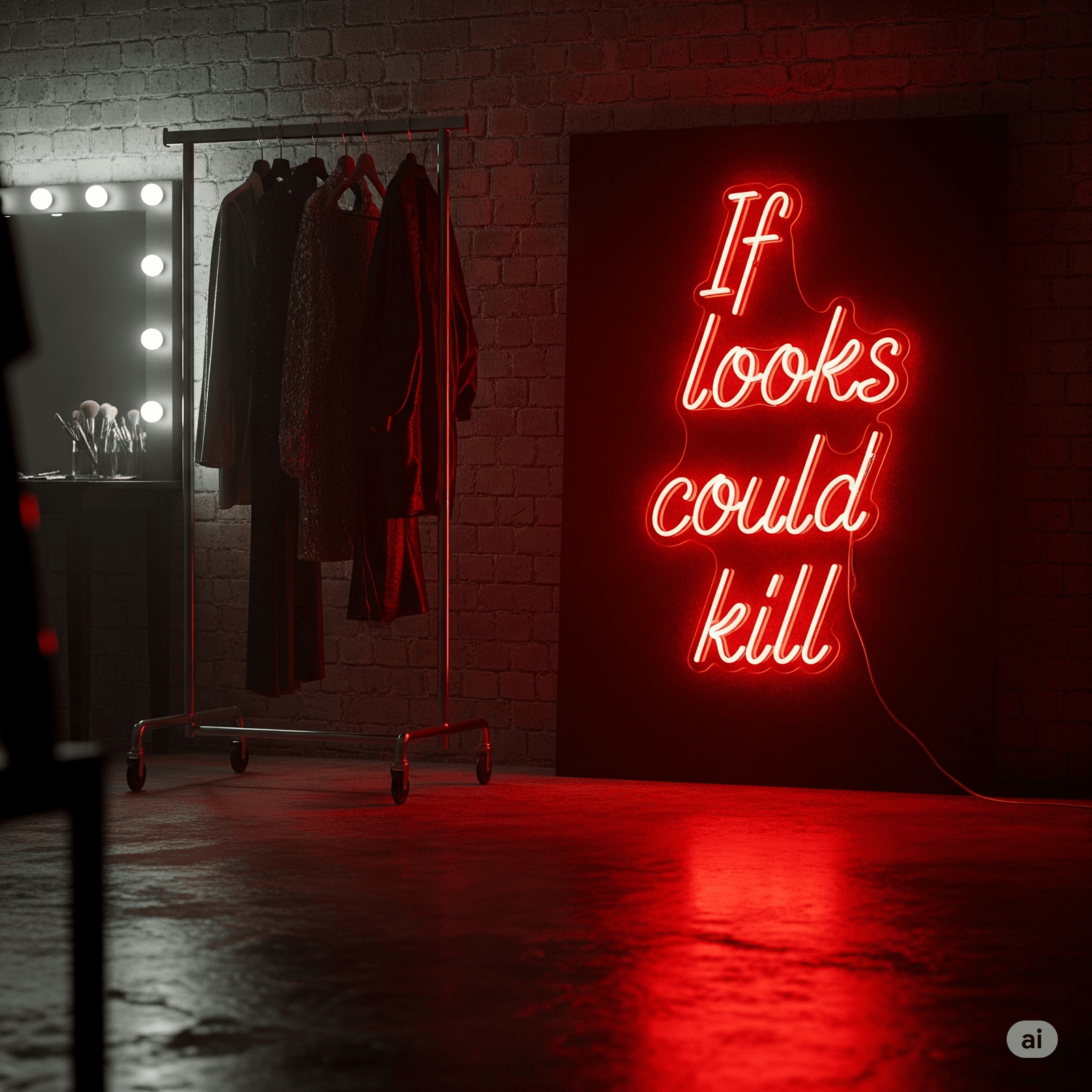 LED neon sign “If looks could kill”