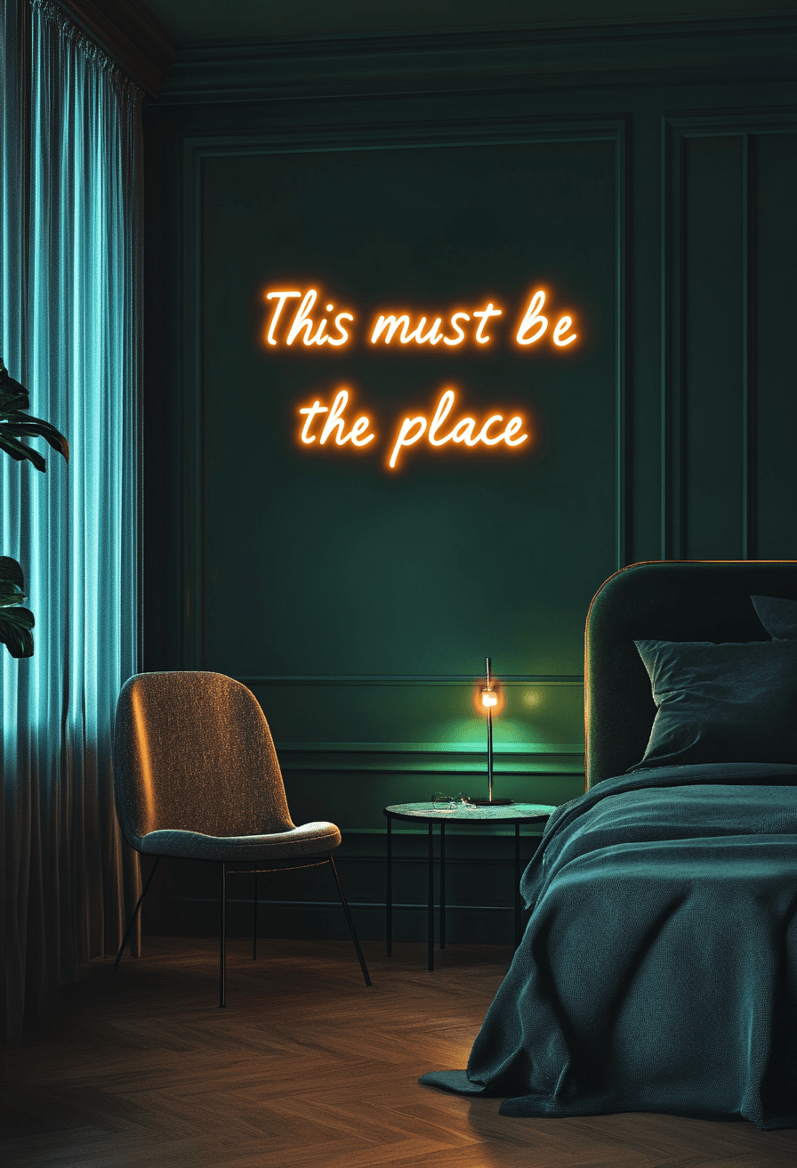 LED neon sign “This Must Be the Place”