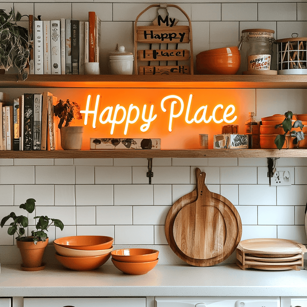 LED neon sign “Happy Place”