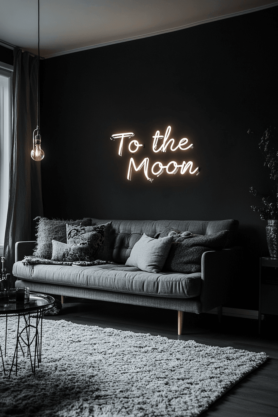 LED neon sign “To the Moon”